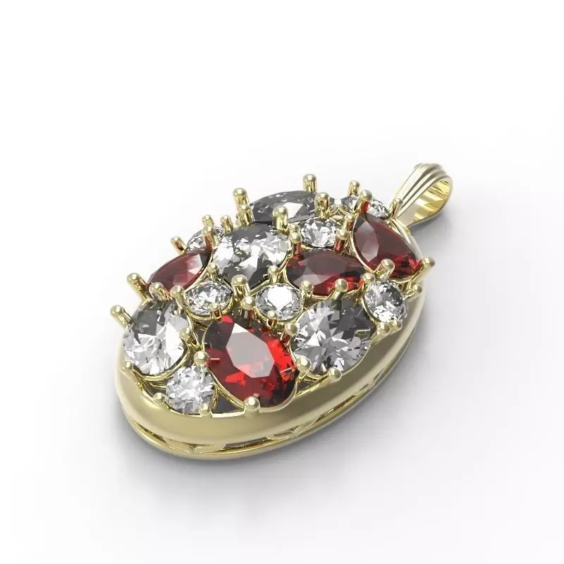 Pendant Ruby mountain 3D print model_0