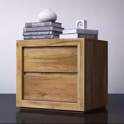 RECLAIMED RUSSIAN OAK 26in CLOSED NIGHTSTAND