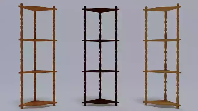 Wooden corner shelf