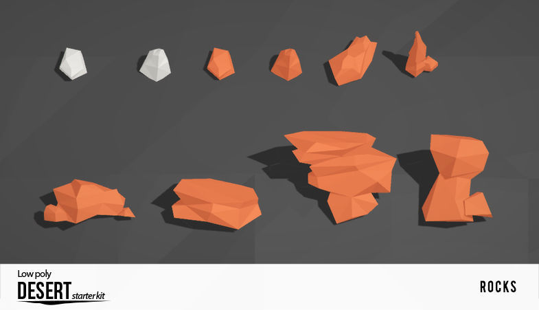 Lowpoly Desert Starter Kit Low-poly 3D model_5