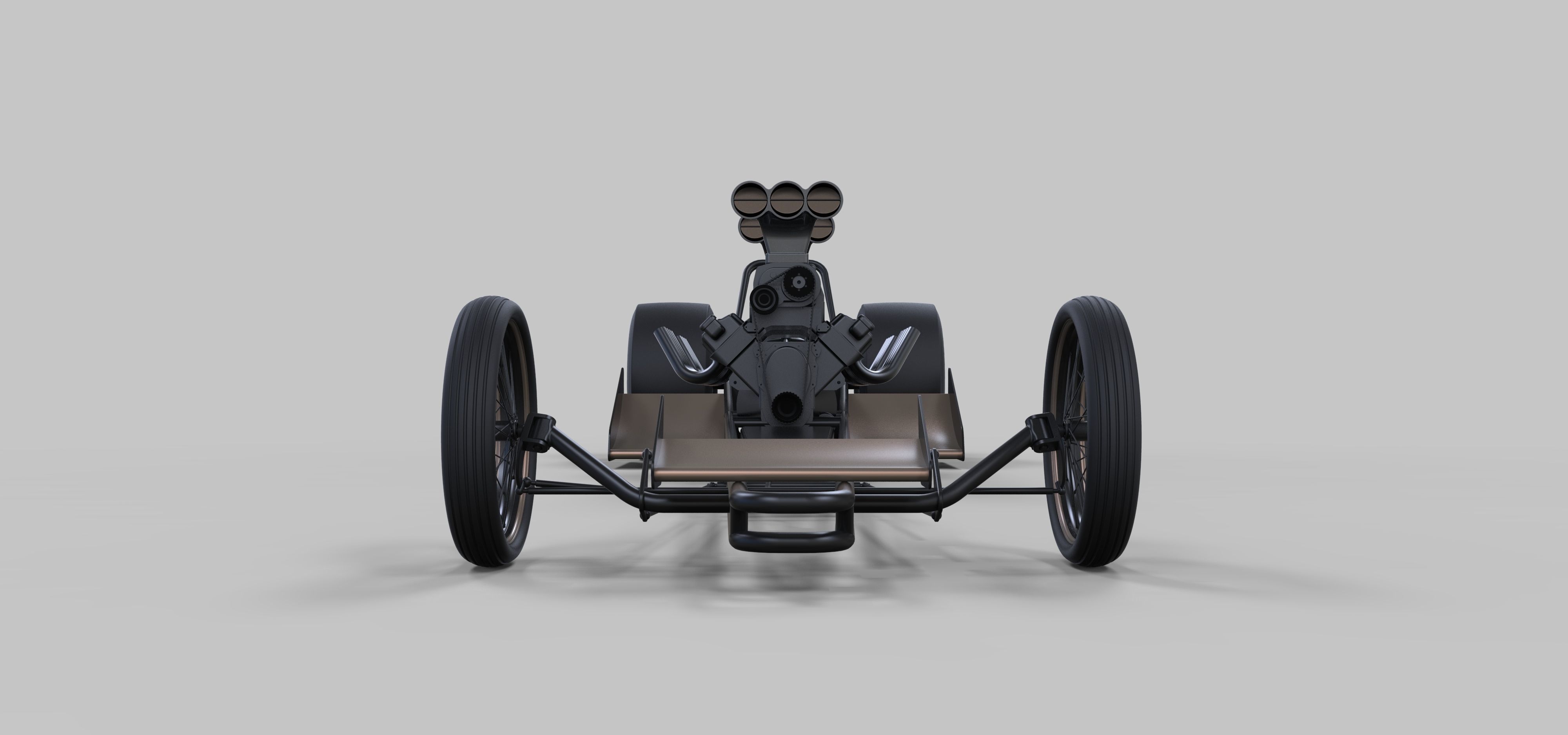 Front twin-engined dragster 3D model_6