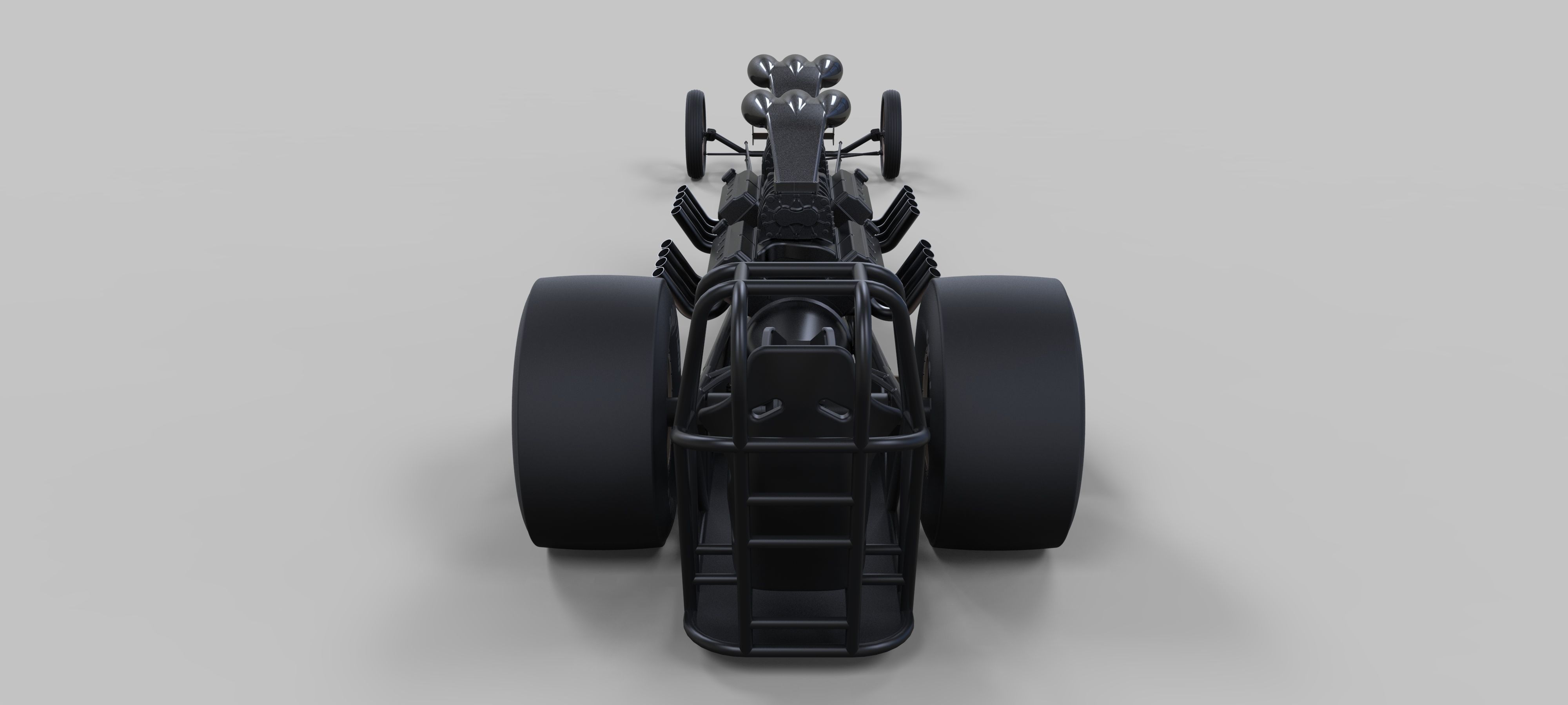 Front twin-engined dragster 3D model_14