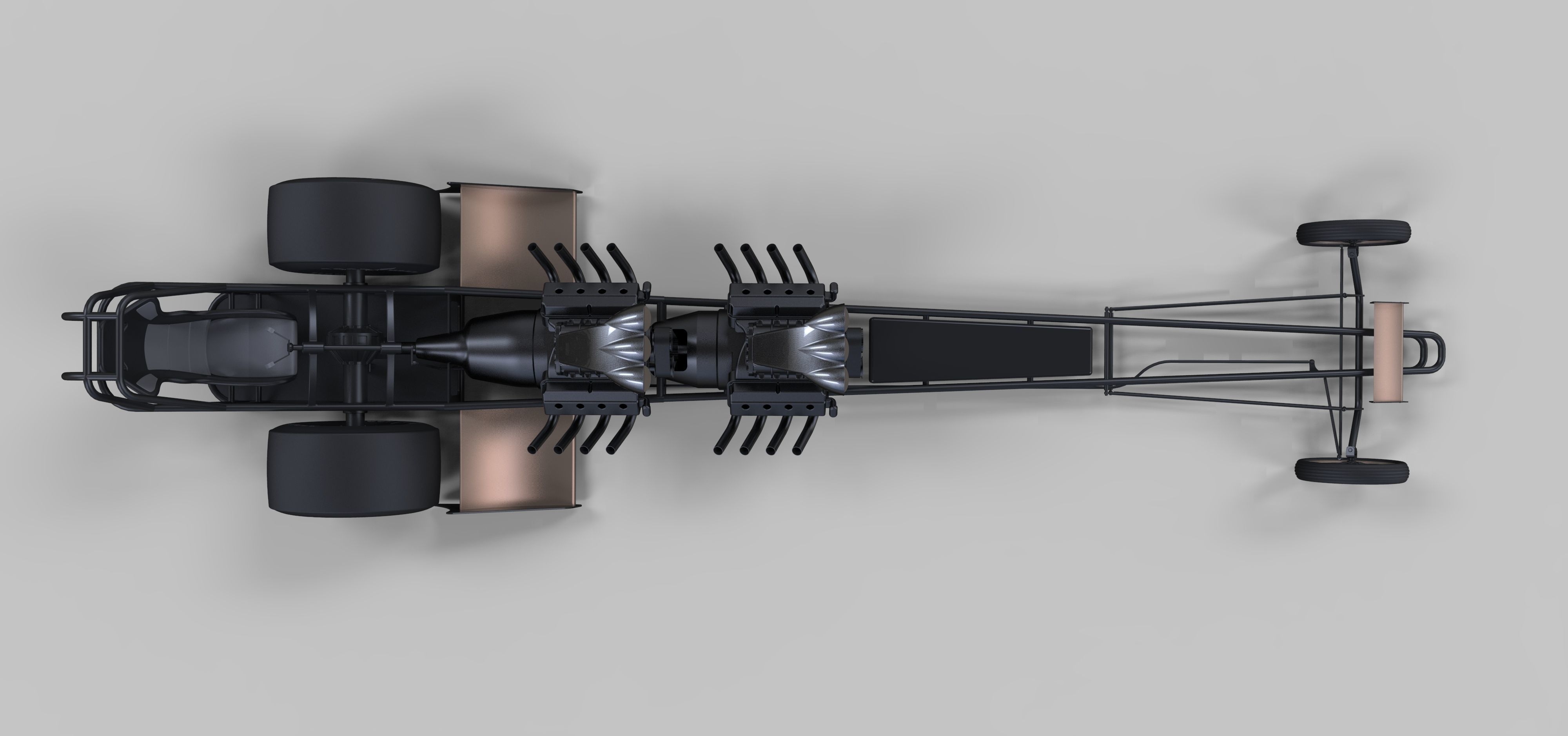 Front twin-engined dragster 3D model_9