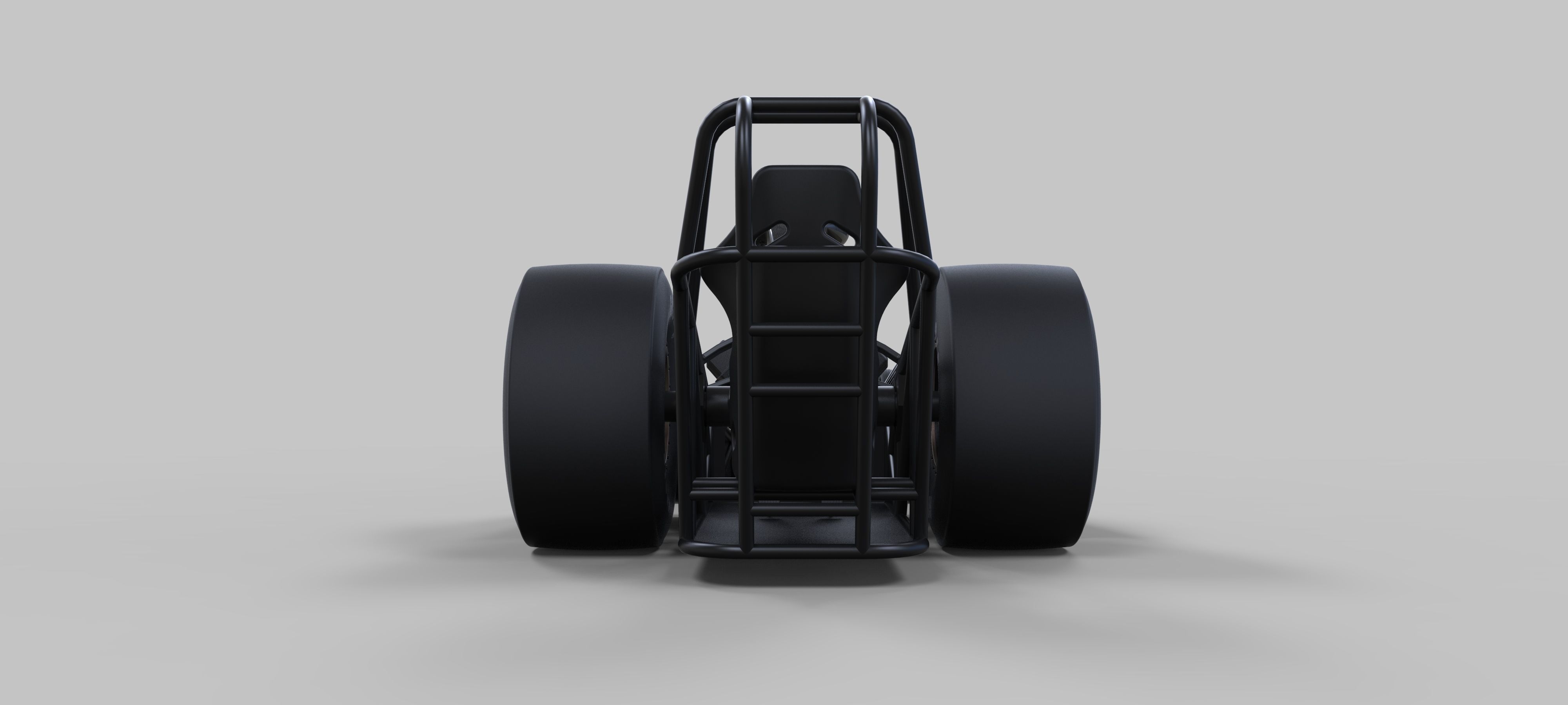 Front twin-engined dragster 3D model_15