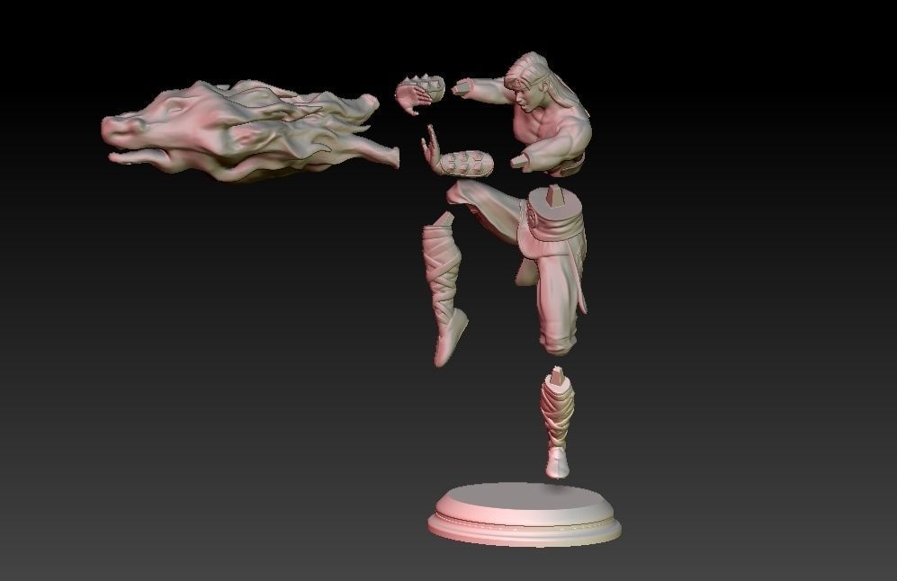 Liu Kang Fireball 3D print model_7