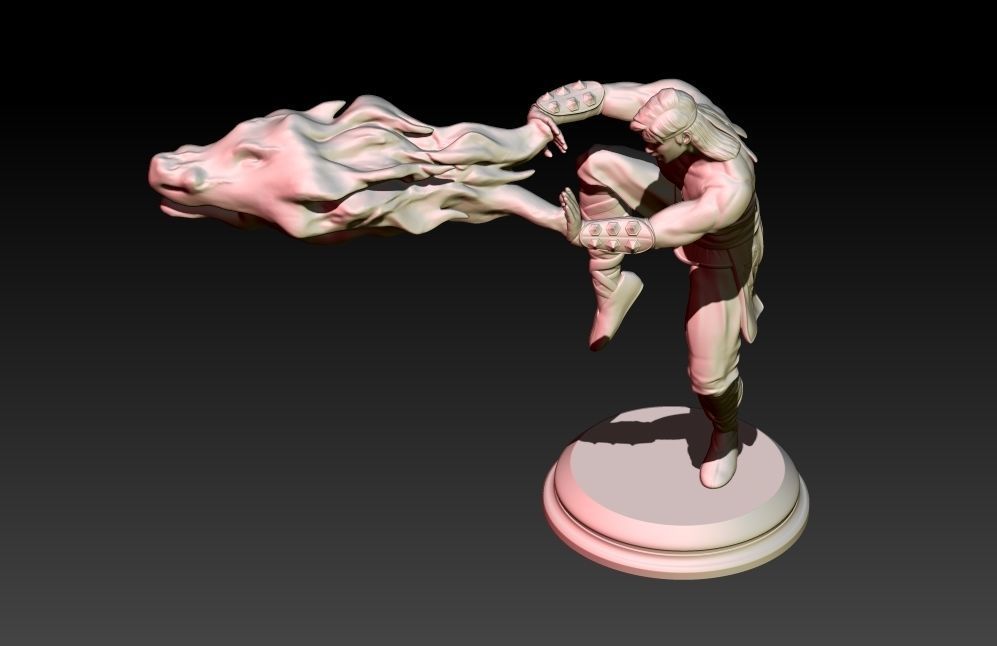 Liu Kang Fireball 3D print model_4