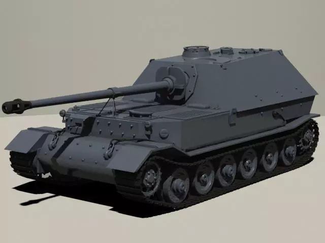 WWII Heavy Tank Elephant Free 3D model_0