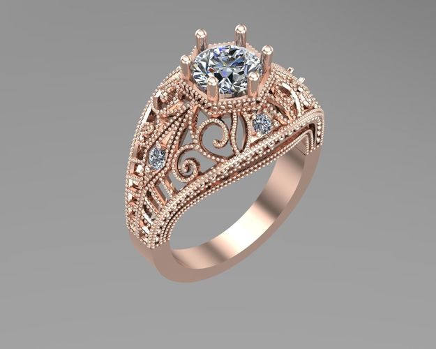 Vintage gold ring NN187 3D print model
