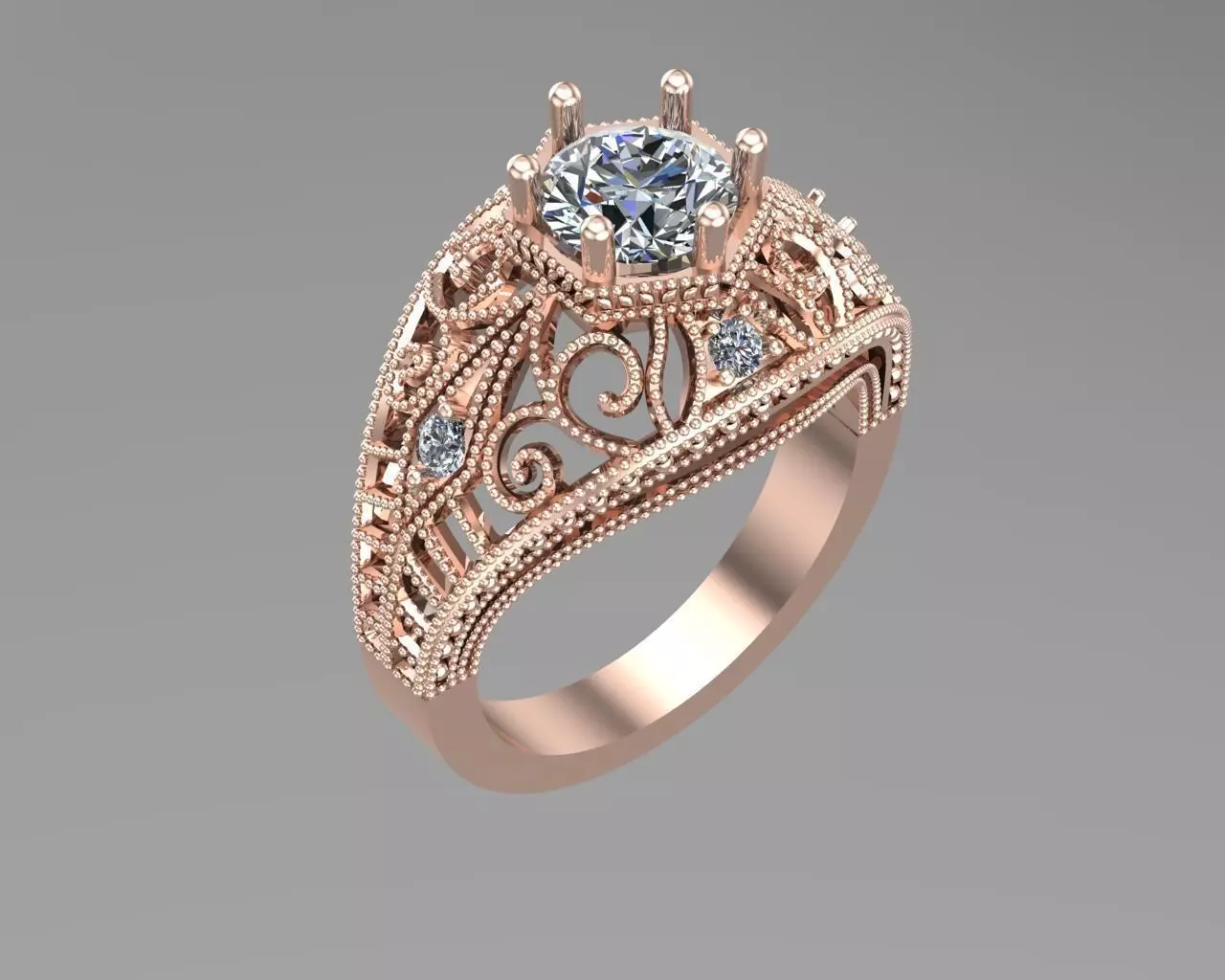 Vintage gold ring NN187 3D print model