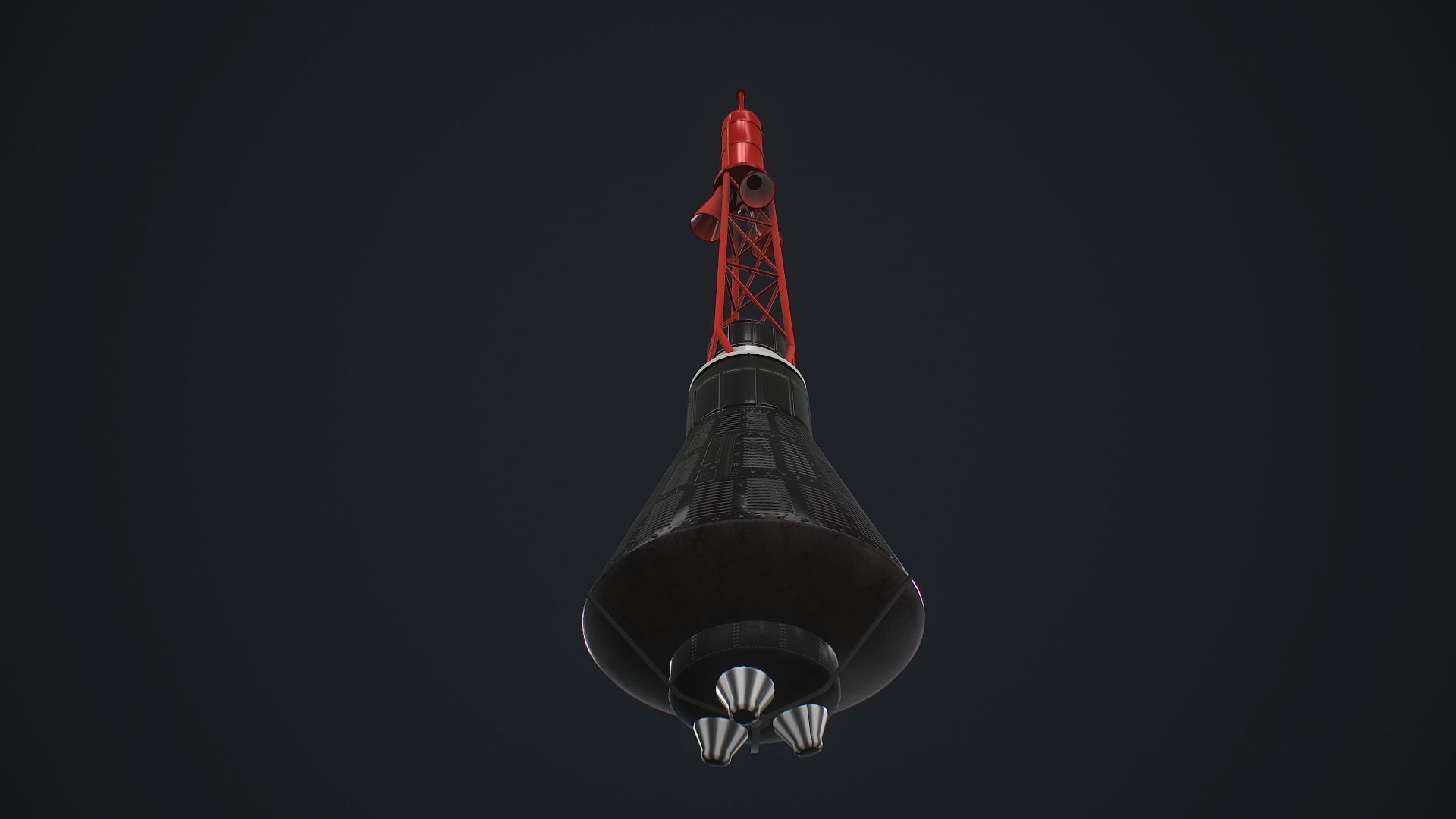 Mercury Redstone Low-poly 3D model_8