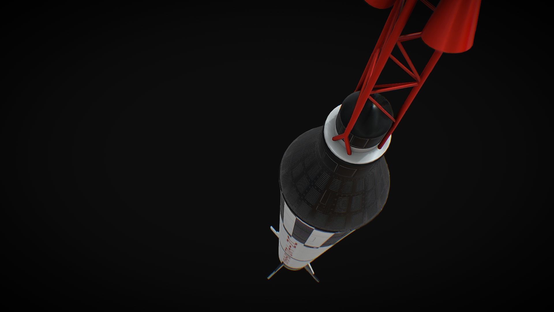 Mercury Redstone Low-poly 3D model_3
