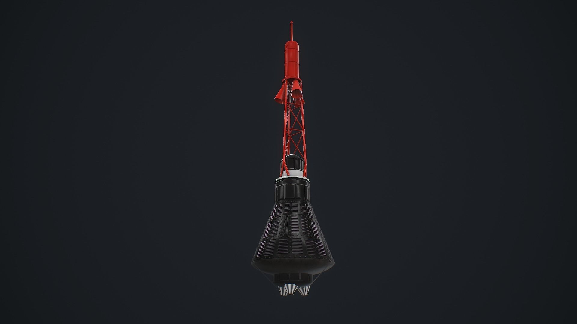 Mercury Redstone Low-poly 3D model_9
