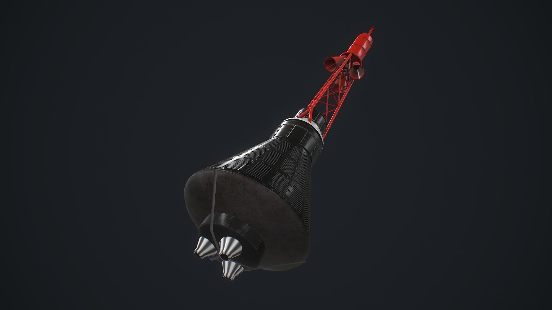 Mercury Redstone Low-poly 3D model_13