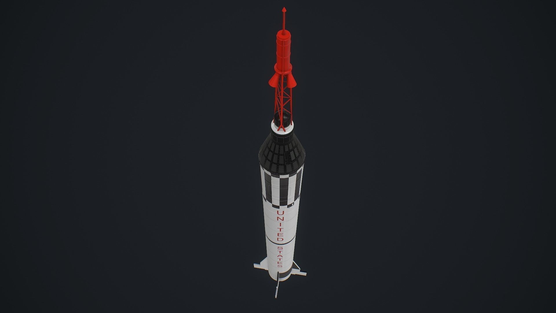 Mercury Redstone Low-poly 3D model_7