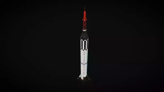 Mercury Redstone Low-poly 3D model