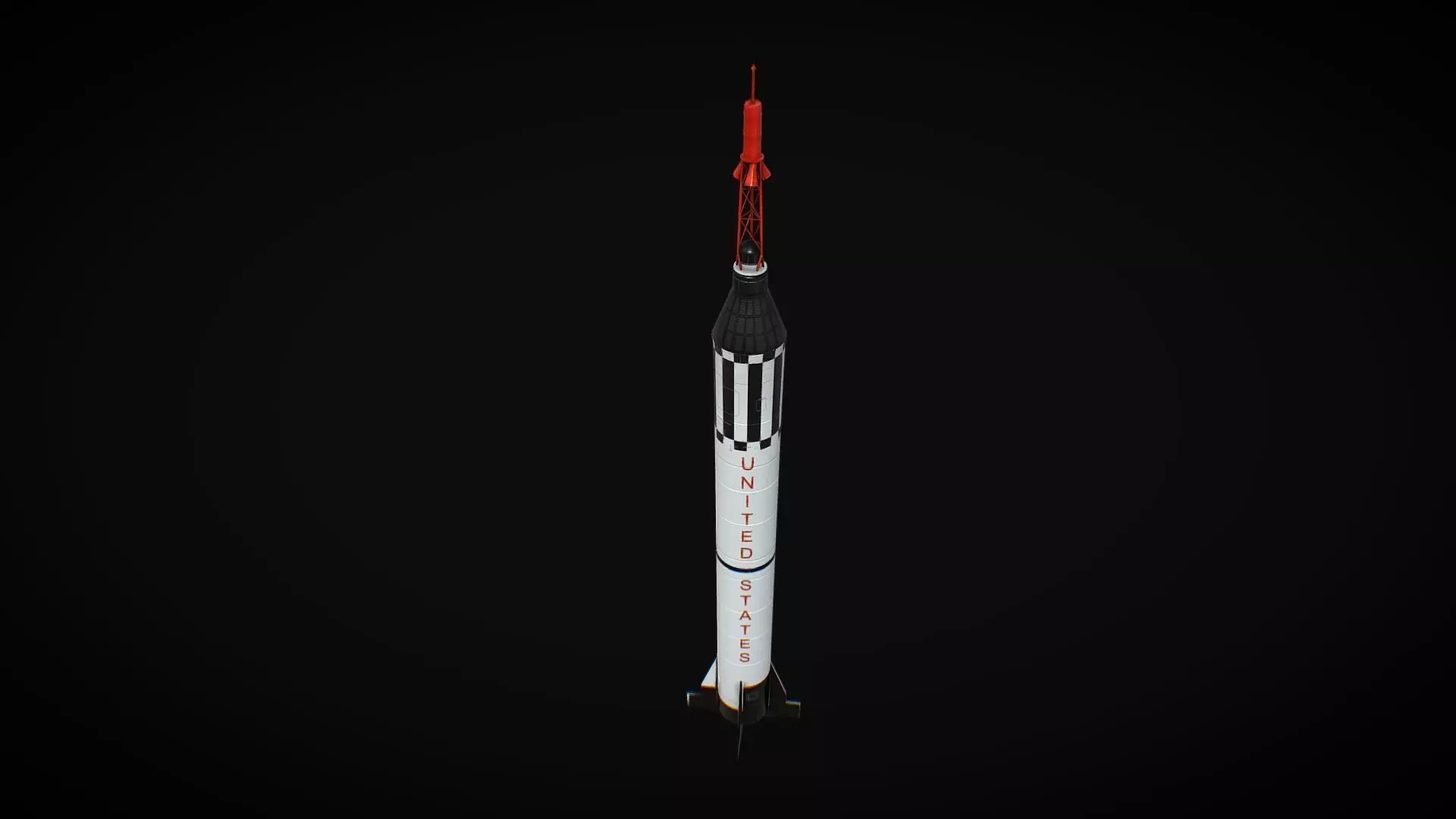 Mercury Redstone Low-poly 3D model_0