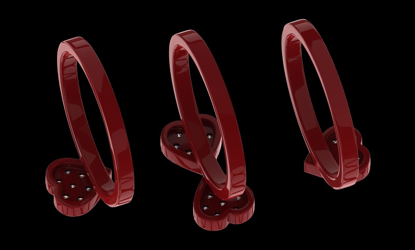 Stackable minimalist custom ring Stacking band Heart diamond 3D print model_14