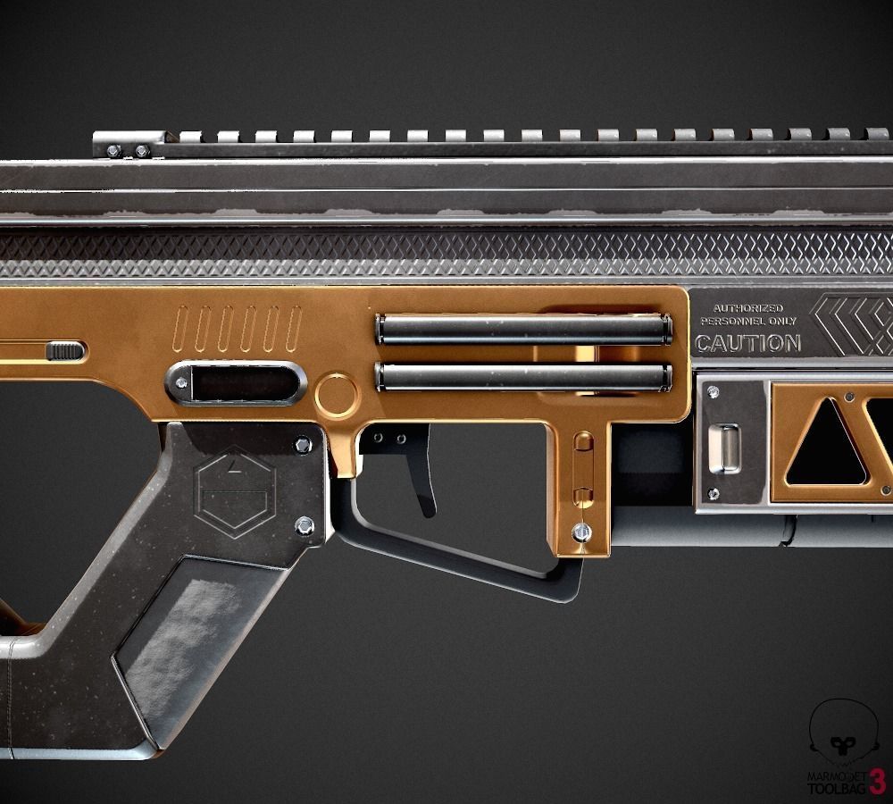 Sci-Fi Railgun Rifle Low-poly 3D model_4