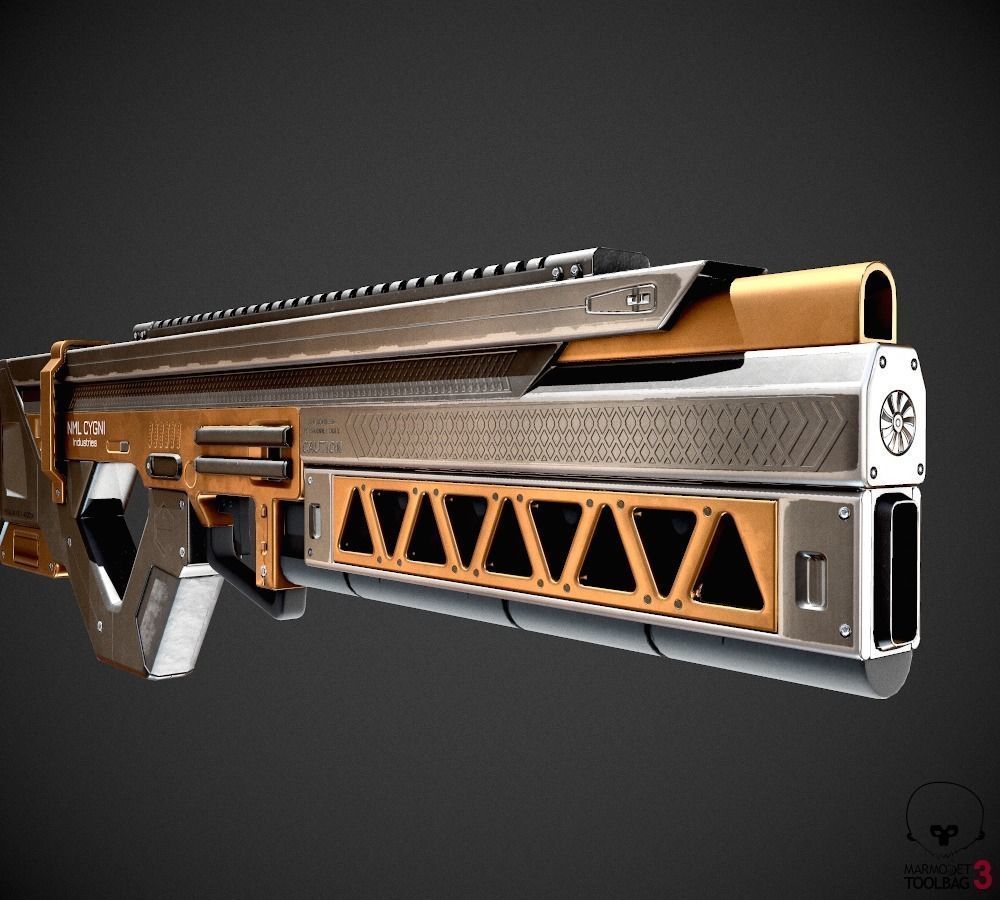 Sci-Fi Railgun Rifle Low-poly 3D model_5