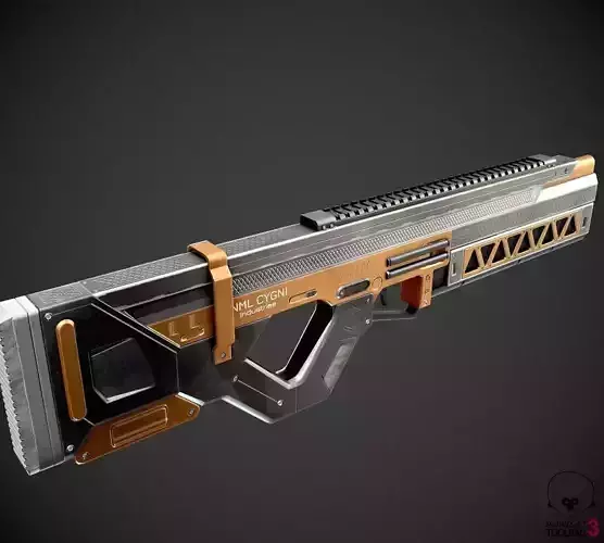 Sci-Fi Railgun Rifle Low-poly 3D model