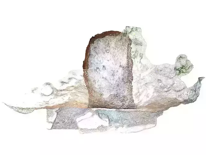 cavity with ashes and earth and stone 3D model