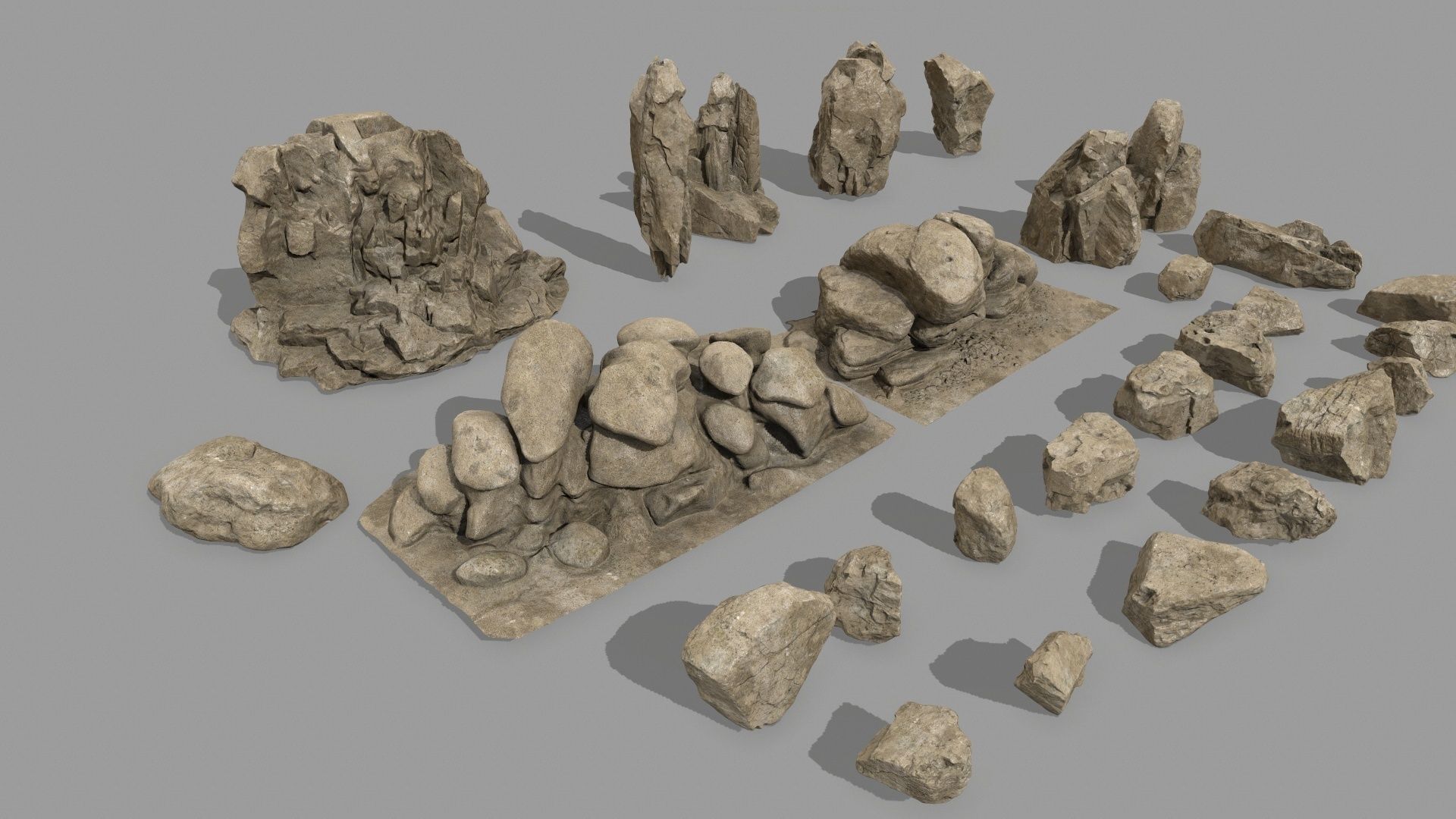 rocks rock Low-poly 3D model_29