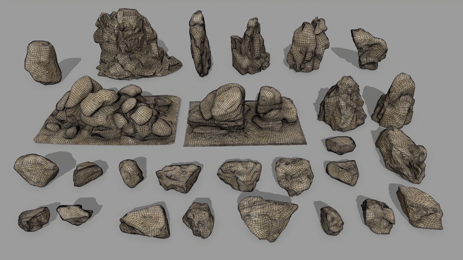 rocks rock Low-poly 3D model_30