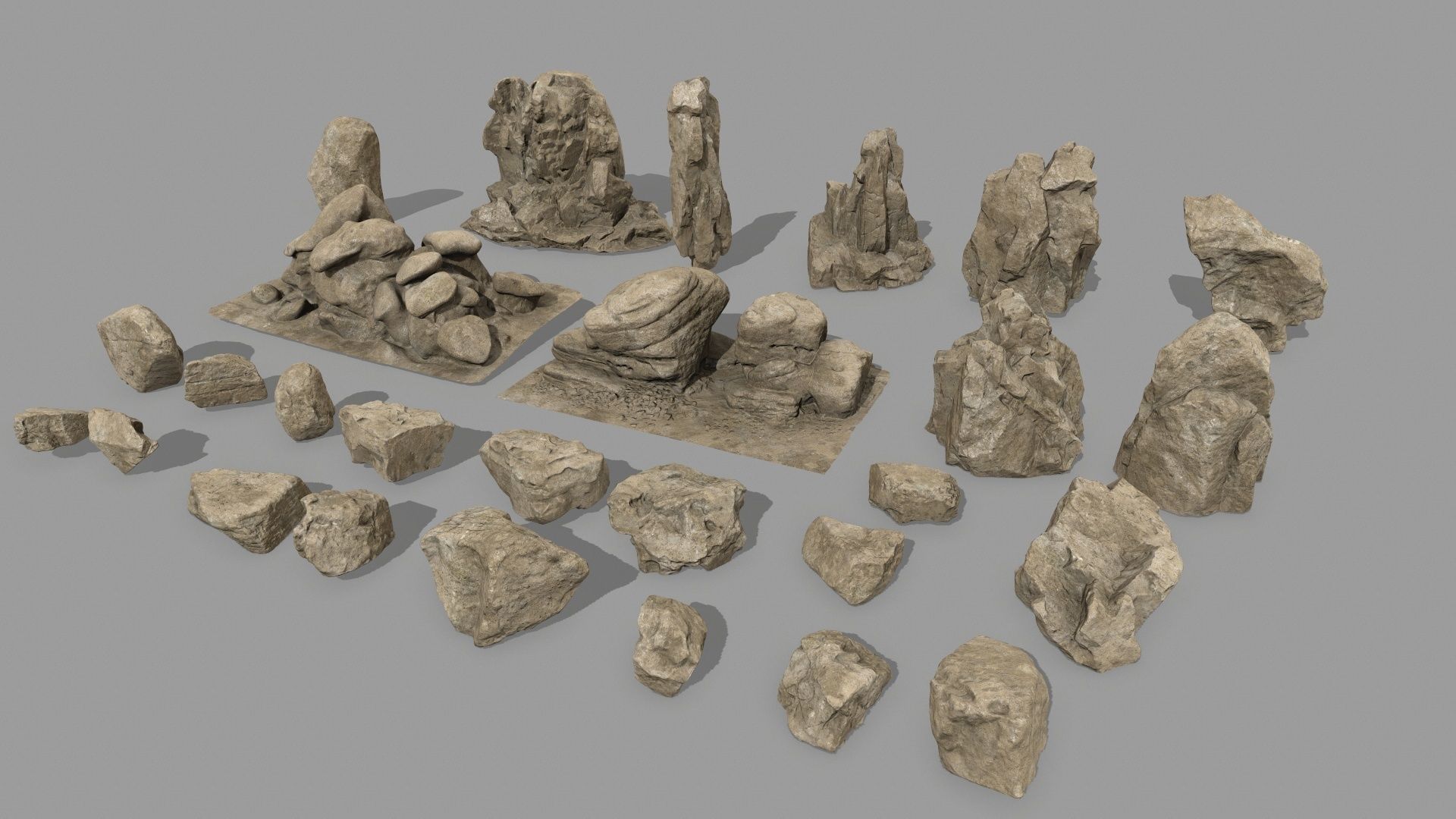 rocks rock Low-poly 3D model_28