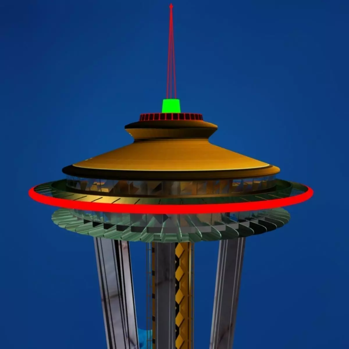 Seattle space needle 3D model_0