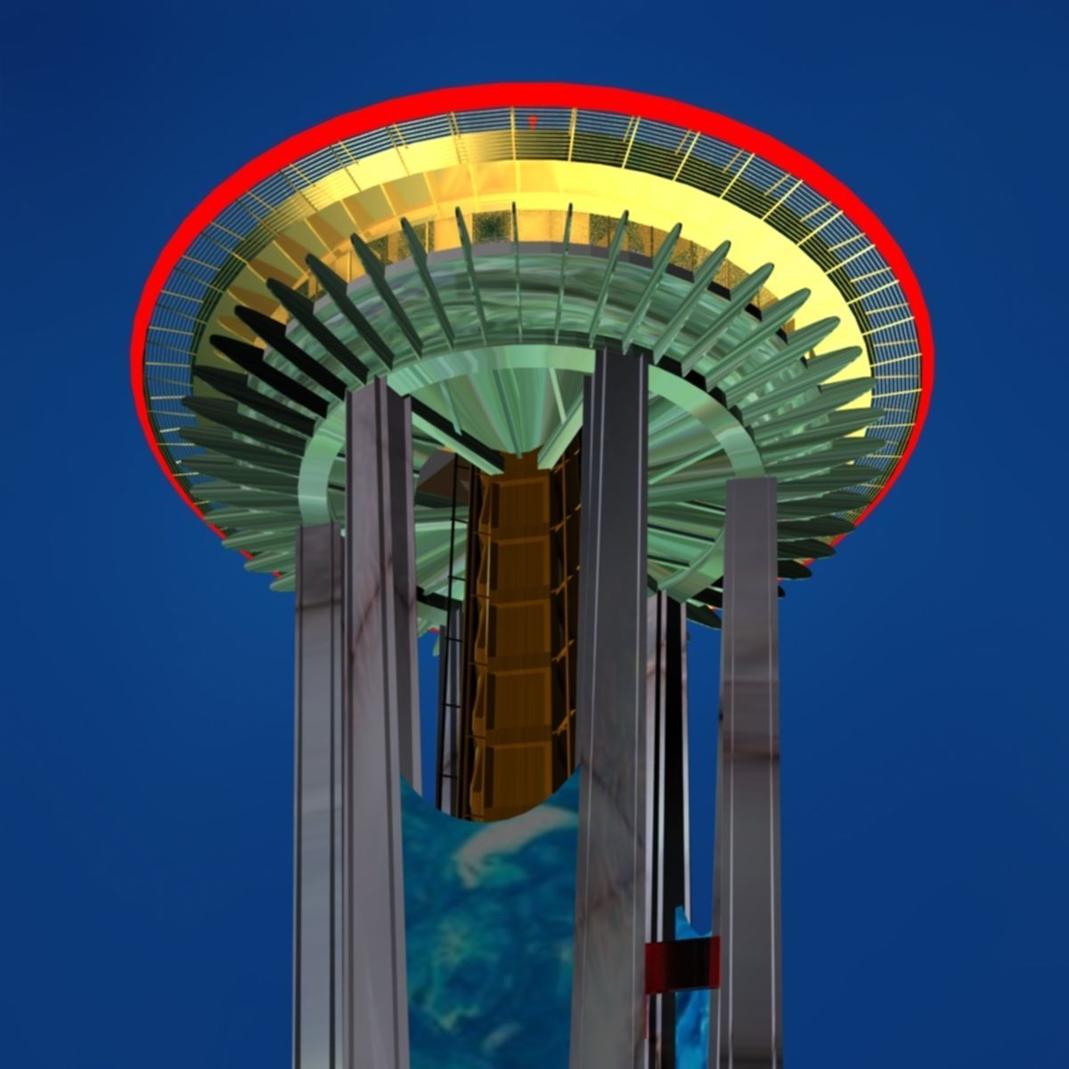 Seattle space needle 3D model_5