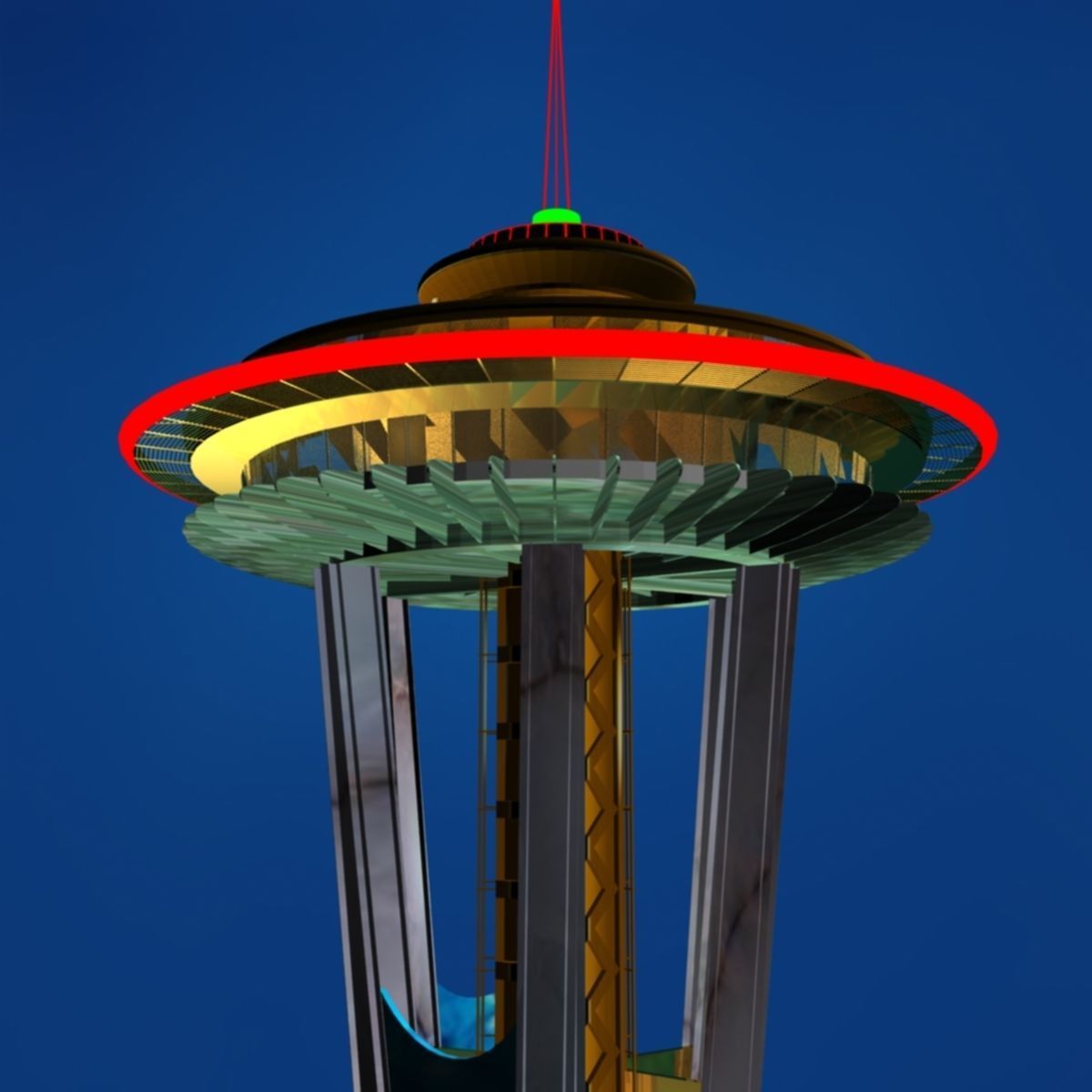 Seattle space needle 3D model_3