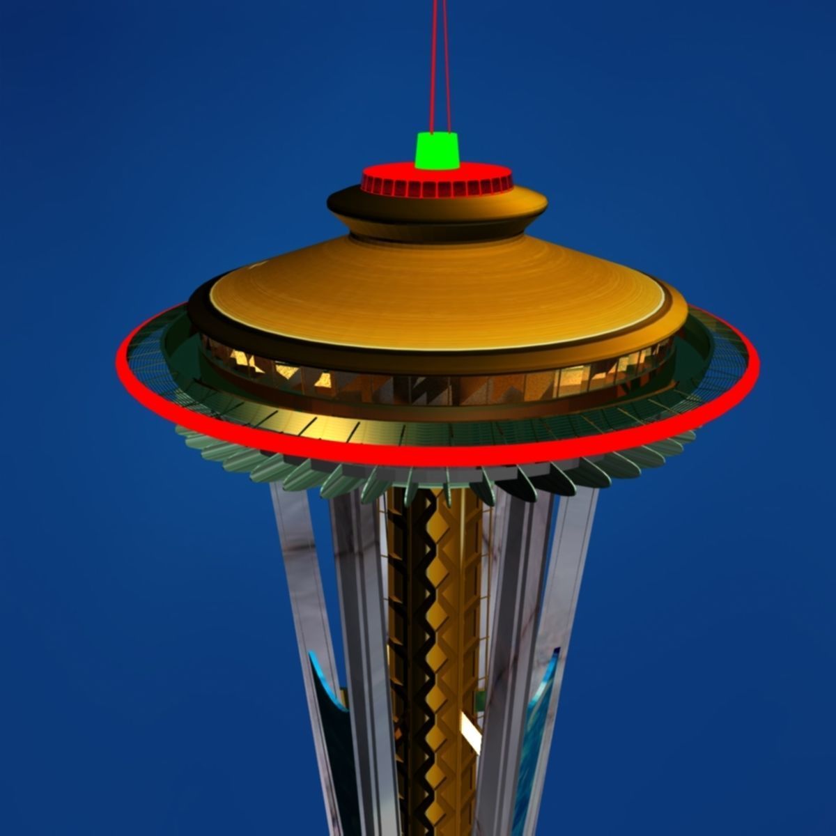 Seattle space needle 3D model_4