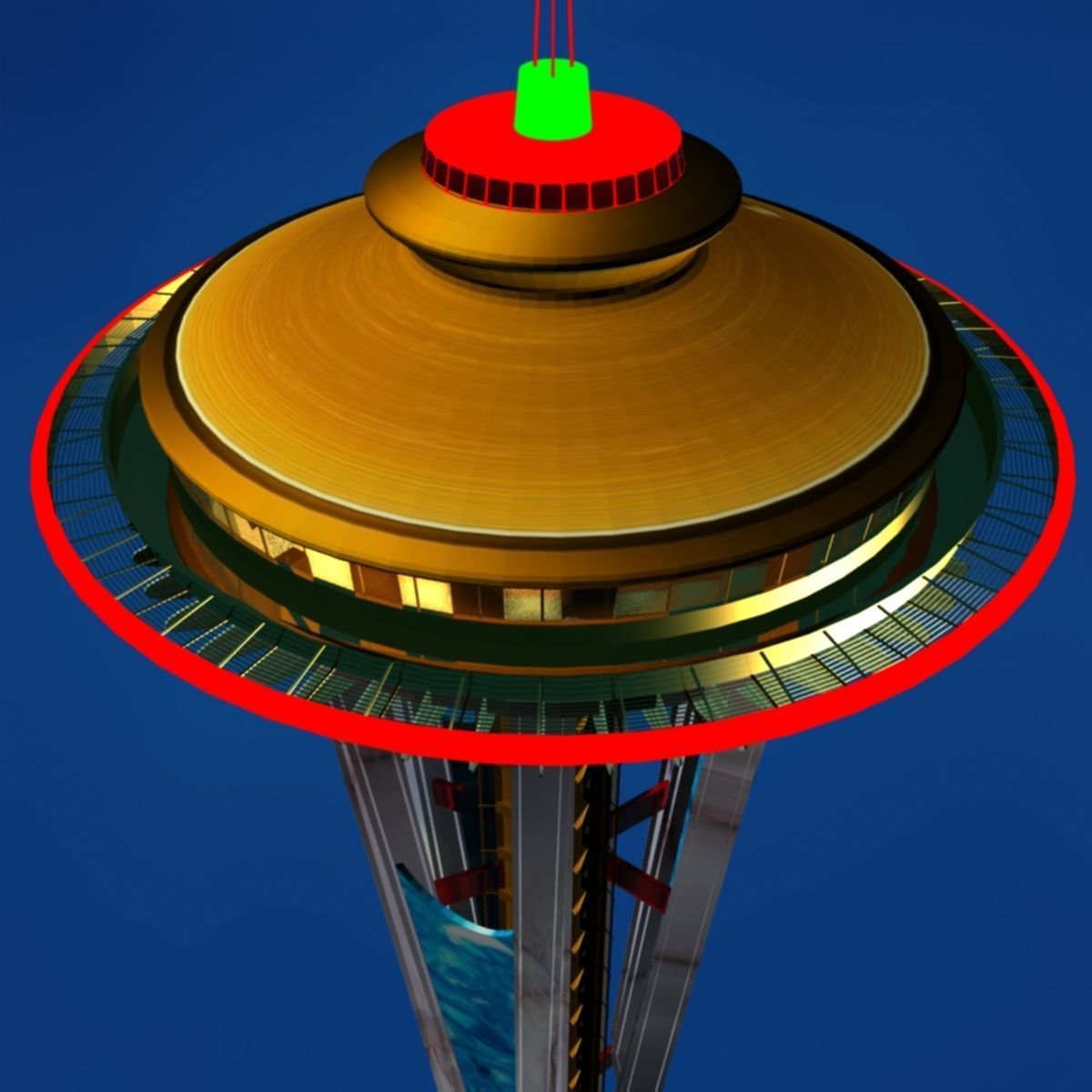 Seattle space needle 3D model_6