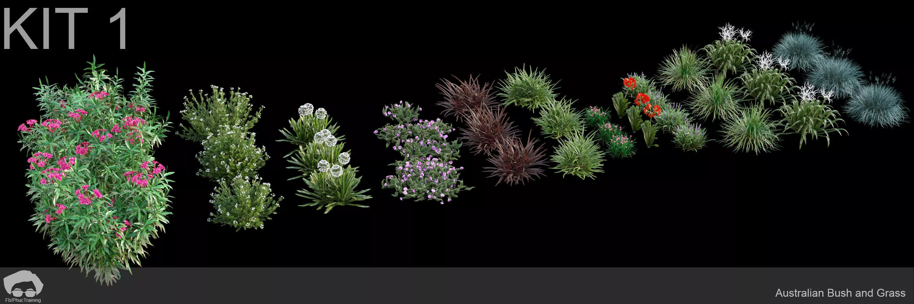 Australian Bush and Grass kit 1 3D model_0