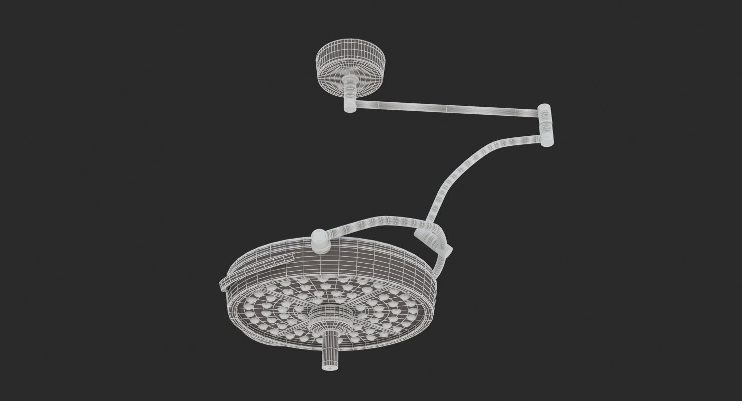 Medical Single Operating Light Surgical Wall 3D model_8