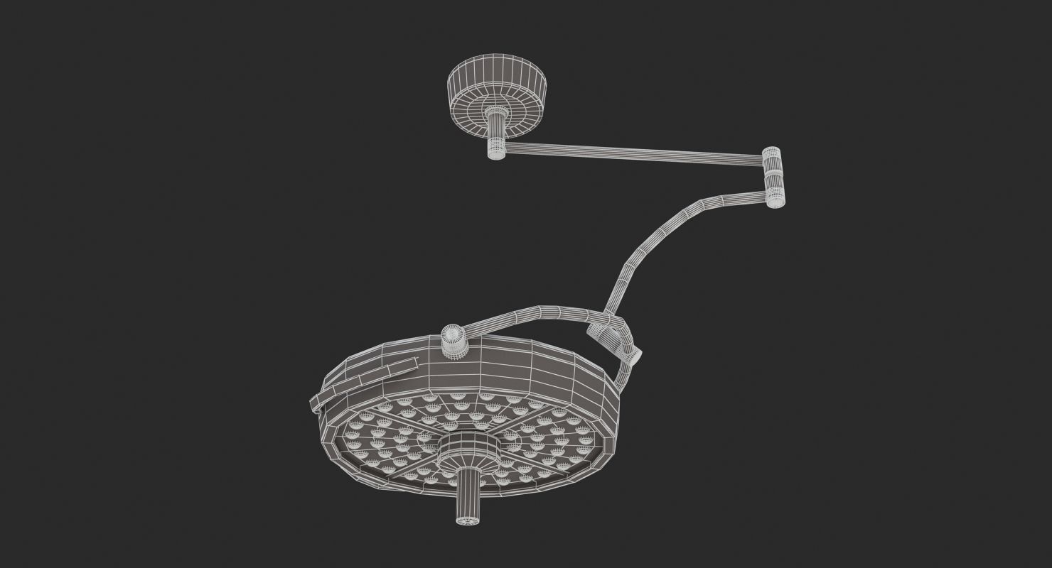 Medical Single Operating Light Surgical Wall 3D model_7