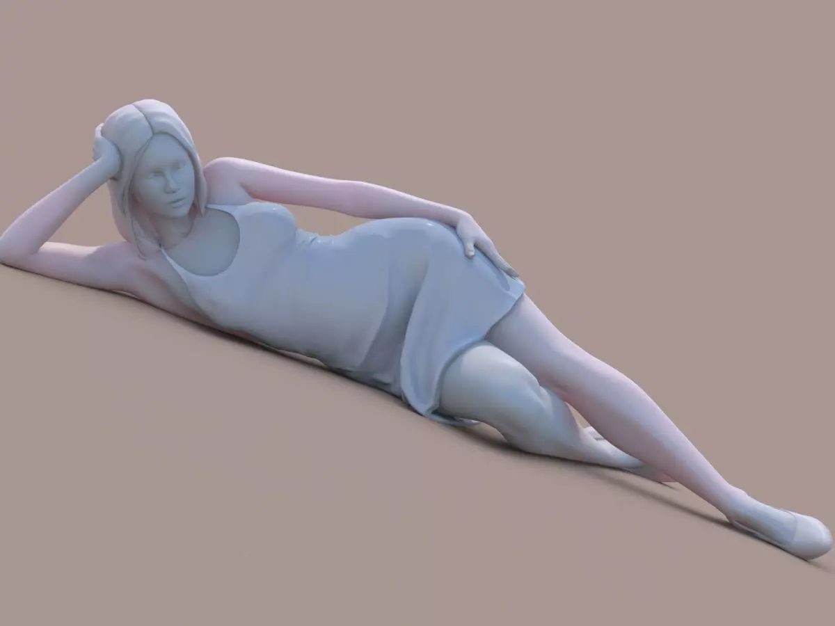 Lady lying down 3D print model_0