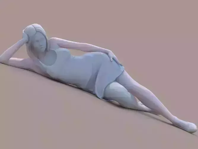Lady lying down 3D print model