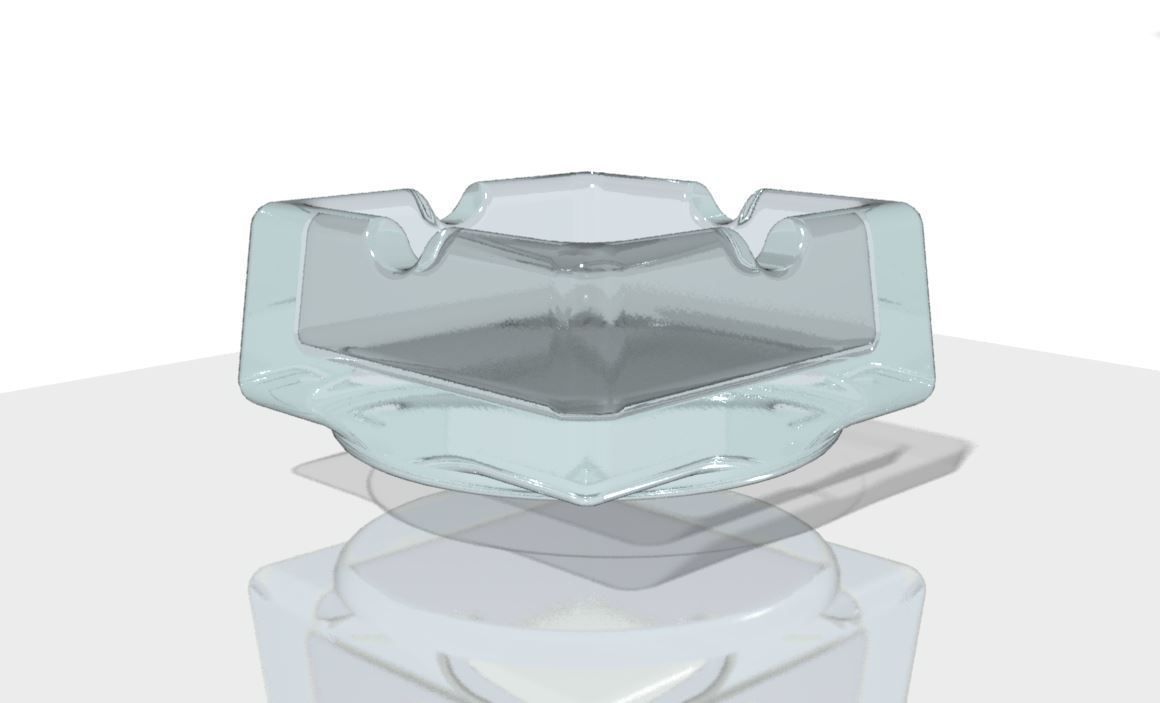 Glass Ashtray Free 3D model_1