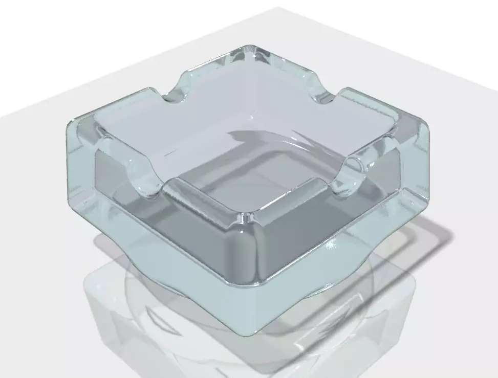 Glass Ashtray Free 3D model_0
