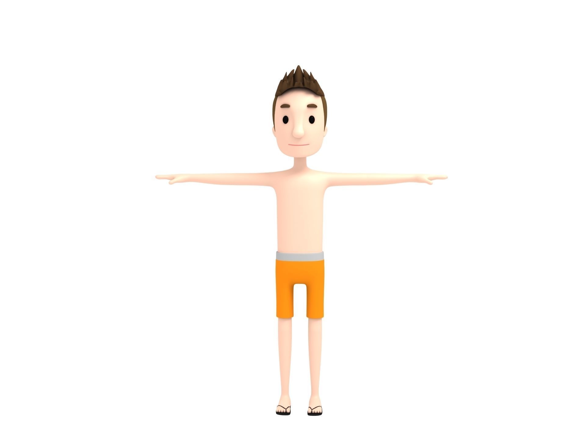 CartoonMan018 BeachMan 3D model_1