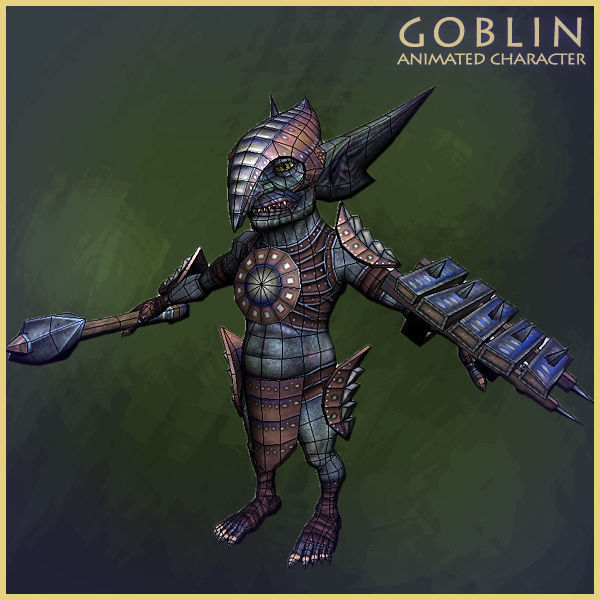 Goblin Warrior Low-poly 3D model_6