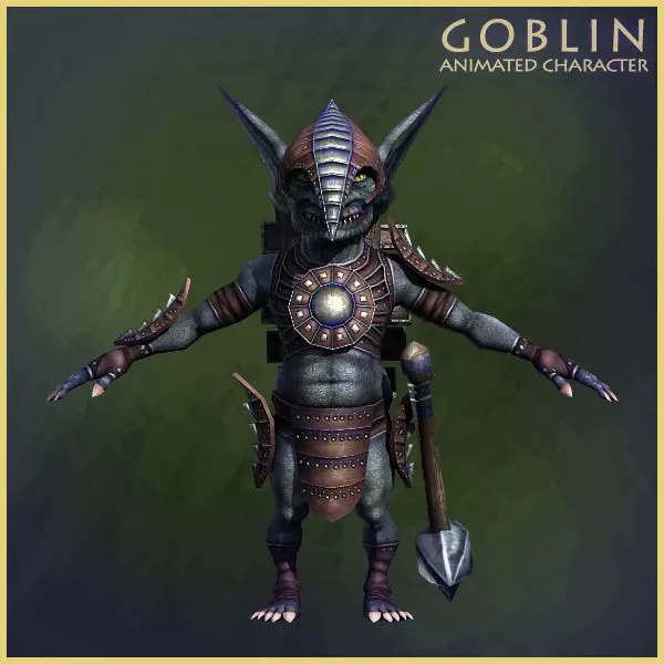 Goblin Warrior Low-poly 3D model_0