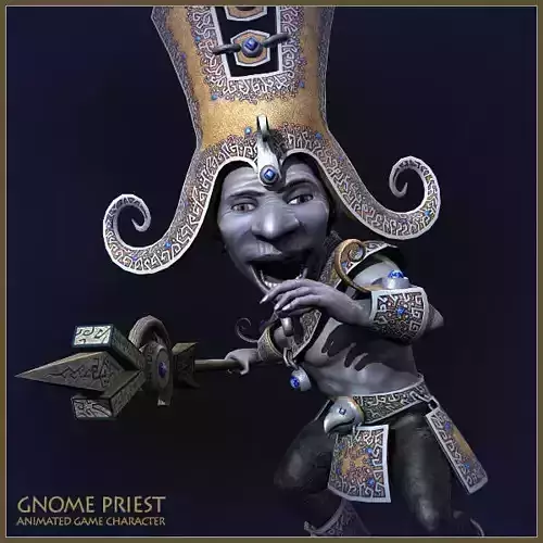 Gnome Priest Low-poly 3D model