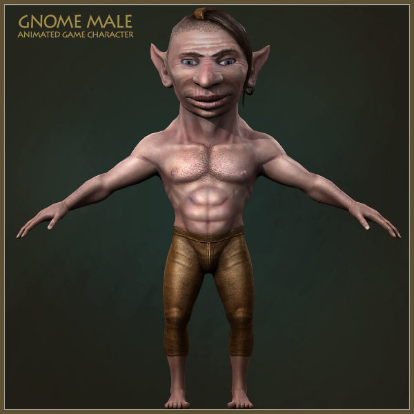 Gnome Worker Low-poly 3D model_12