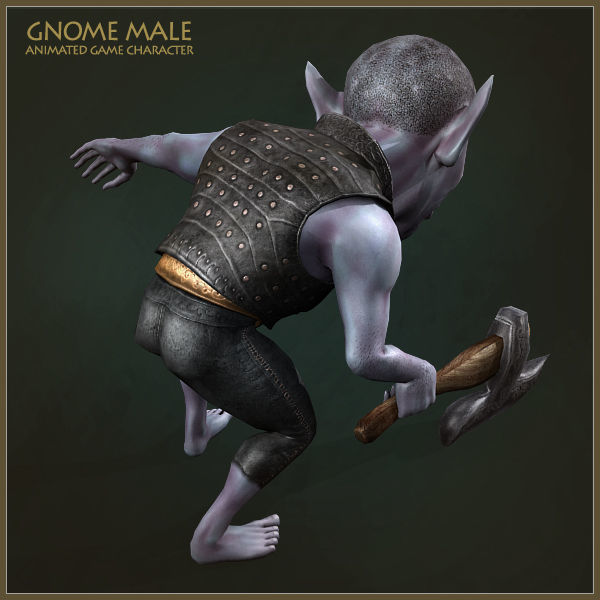 Gnome Worker Low-poly 3D model_9