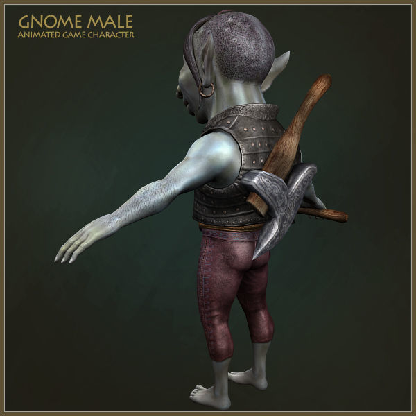 Gnome Worker Low-poly 3D model_3