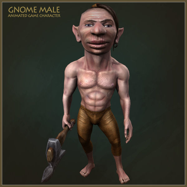 Gnome Worker Low-poly 3D model_4