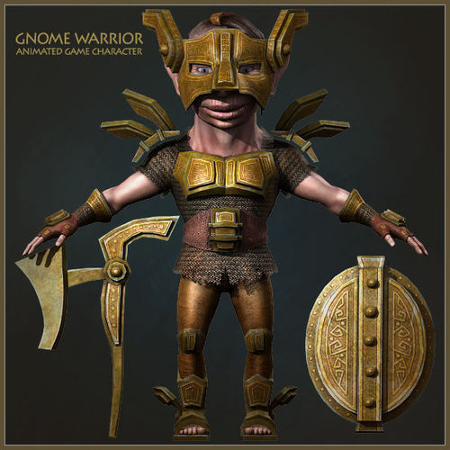 Gnome Warrior Low-poly 3D model