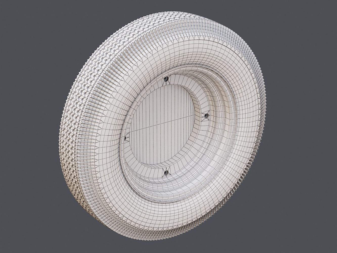 Vintage Car Wheel PBR 3D model_10